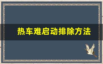 热车难启动排除方法