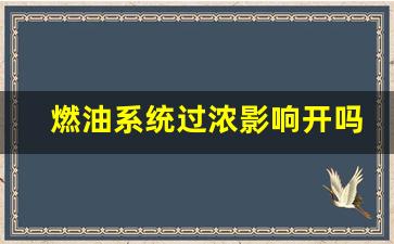 燃油系统过浓影响开吗,燃油浓度过高发动机要大修吗