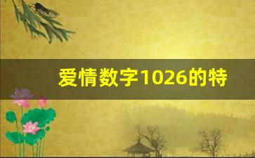 爱情数字1026的特殊含义,1019的爱情暗示语