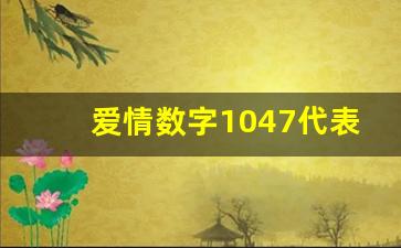 爱情数字1047代表什么含义,男人发44代表什么意思