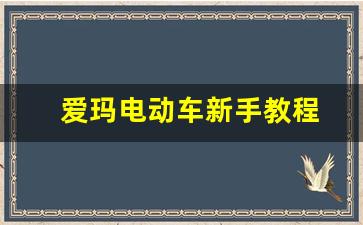 爱玛电动车新手教程