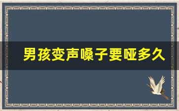 男孩变声嗓子要哑多久,男孩变声是先沙哑吗