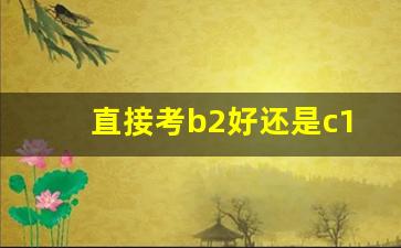 直接考b2好还是c1增驾b2好