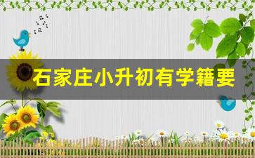 石家庄小升初有学籍要求吗