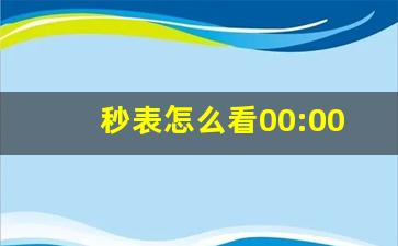 秒表怎么看00:00:00,实时时钟