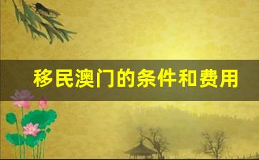 移民澳门的条件和费用标准,内地人如何获得澳门身份