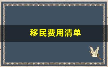 移民费用清单