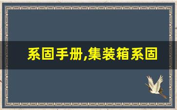 系固手册,集装箱系固方法有哪些