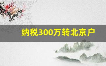 纳税300万转北京户口,北京积分落户纳税10万是怎么解读