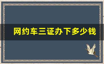 网约车三证办下多少钱