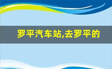 罗平汽车站,去罗平的车在哪个车站