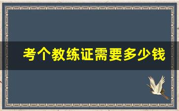 考个教练证需要多少钱,现在教练员还要教练证吗