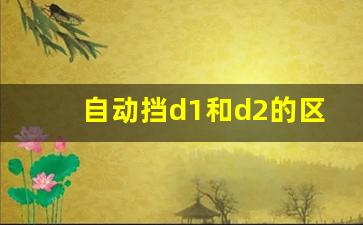 自动挡d1和d2的区别,D1D2D3档有什么区别