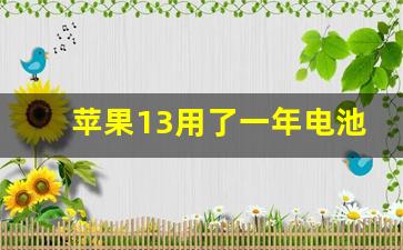 苹果13用了一年电池87正常吗