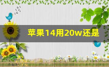 苹果14用20w还是30w充电器好