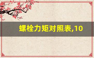 螺栓力矩对照表,10.9级高强螺栓扭矩表