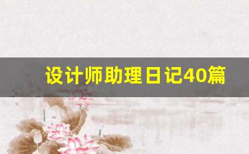 设计师助理日记40篇200字,设计师助理周志