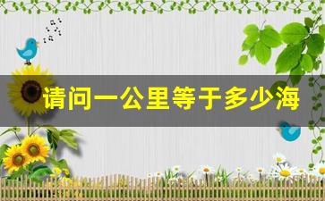 请问一公里等于多少海里,海里的定义和计算方法