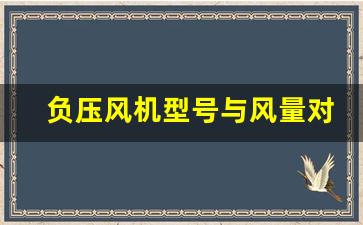 负压风机型号与风量对照表