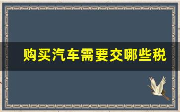 购买汽车需要交哪些税