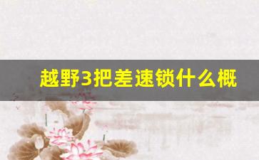 越野3把差速锁什么概念,前后差速锁是什么意思