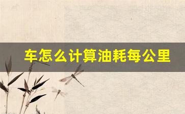 车怎么计算油耗每公里多少钱,8个油是几毛钱一公里