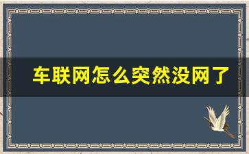 车联网怎么突然没网了