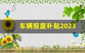 车辆报废补贴2023价格