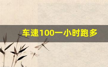 车速100一小时跑多远,100迈一小时多少公里有驾