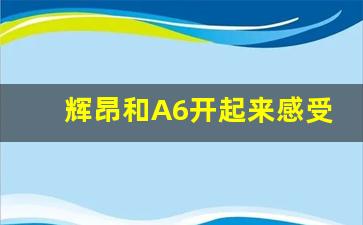 辉昂和A6开起来感受一样吗,2024辉昂还生产吗