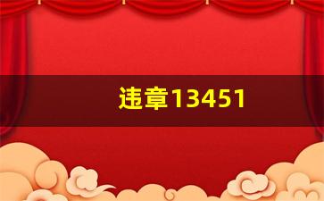 违章13451