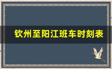 钦州至阳江班车时刻表查询