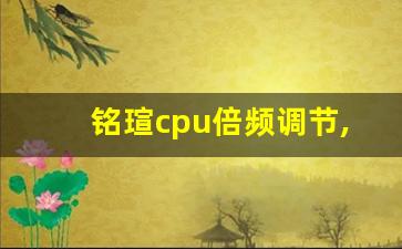 铭瑄cpu倍频调节,cpu缓存最小倍频怎么设置