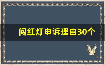 闯红灯申诉理由30个字