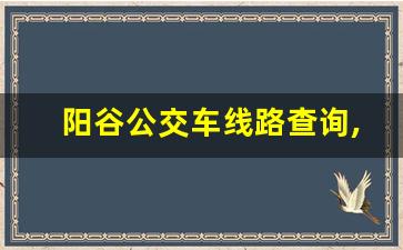 阳谷公交车线路查询,阳谷汽车站电话号码多少