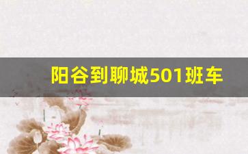 阳谷到聊城501班车线路,聊城到阳谷的公交车时刻表