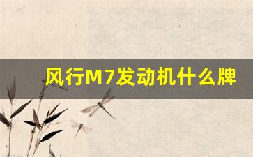 风行M7发动机什么牌子,m7换标版