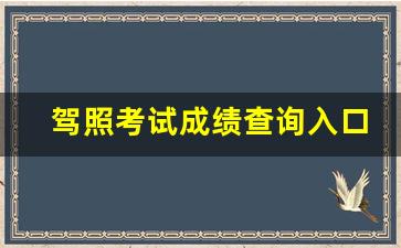 驾照考试成绩查询入口