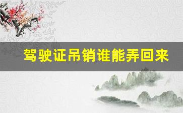 驾驶证吊销谁能弄回来,交警队吊销驾驶证需要判决书