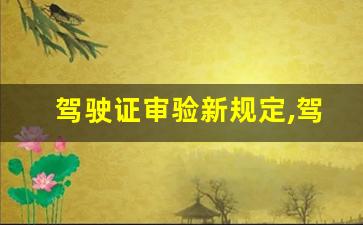 驾驶证审验新规定,驾照审验最新政策