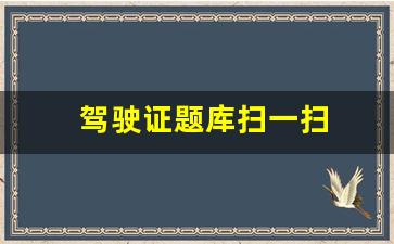 驾驶证题库扫一扫