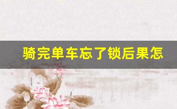 骑完单车忘了锁后果怎样,青桔单车2小时自动关单