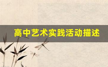 高中艺术实践活动描述,适合高中生的社会实践内容