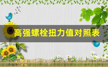 高强螺栓扭力值对照表,螺栓紧固扭力标准参照表