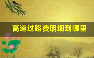 高速过路费明细到哪里查询,高速费小票没了在哪里查