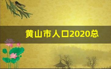 黄山市人口2020总人数口