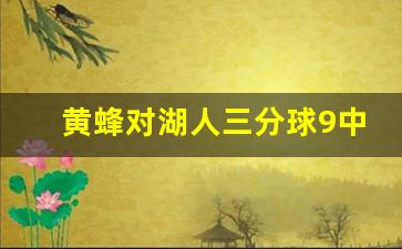 黄蜂对湖人三分球9中6热,黄蜂绝杀活塞