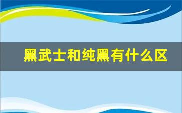 黑武士和纯黑有什么区别,女人黑武士啥意思